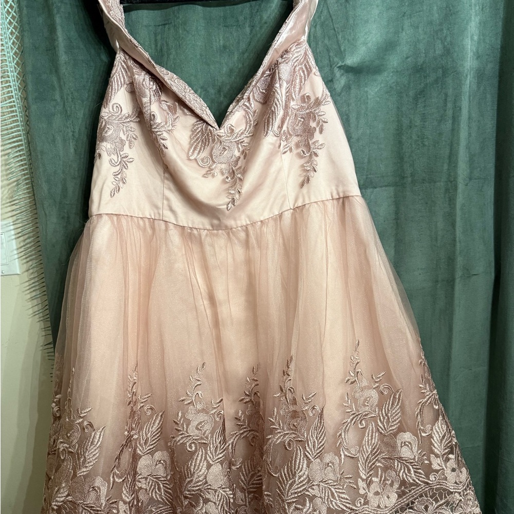 Chi Chi London Pink Embroidered Dress